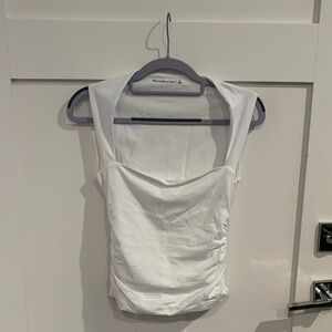 Abercrombie & Fitch White Sleeveless square top
